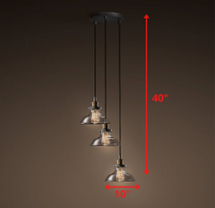 Lulu Adjustable Cord 3-light Clear Glass Edison Lamp