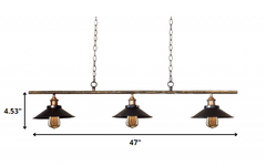Lillian 3-light Black 47-inch Edison Pendant with Bulbs