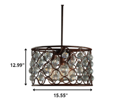 Lalla 3-light Rusty Steel 16-inch Edison Chandelier