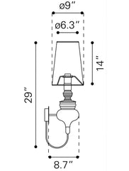 White Carbon Steel Wall Sconce