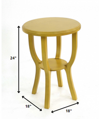 24 X 18 X 18 Yellow Country Cottage Style Wooden Stool