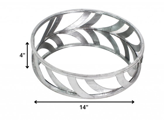 14 x 14 x 4 Silver Streamline Mirror  Tray