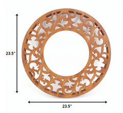 23.5 x 23.5 x 1.75 Brown Traditional Wooden - Wall Mirror