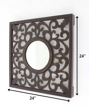 24 x 24 Brown Vintage - Wall Mirror
