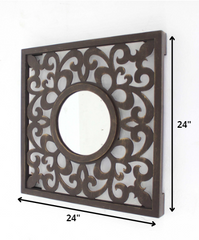 24 x 24 Brown Vintage - Wall Mirror