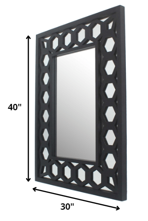 40 x 30 x 2 Black Vintage Dressing - Mirror