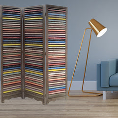 1" x 48" x 71" Multi Colored Wood Shutter  Screen