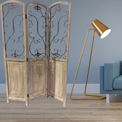 1 x 68 x 48 Brown Wood  Screen