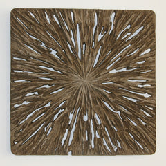 1 x 19 x 19 Brown Square Rotten Wood  Wall Decor