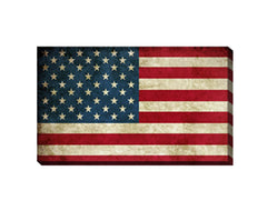 USA Flag Canvas Print Wall Art  2 Piece Set