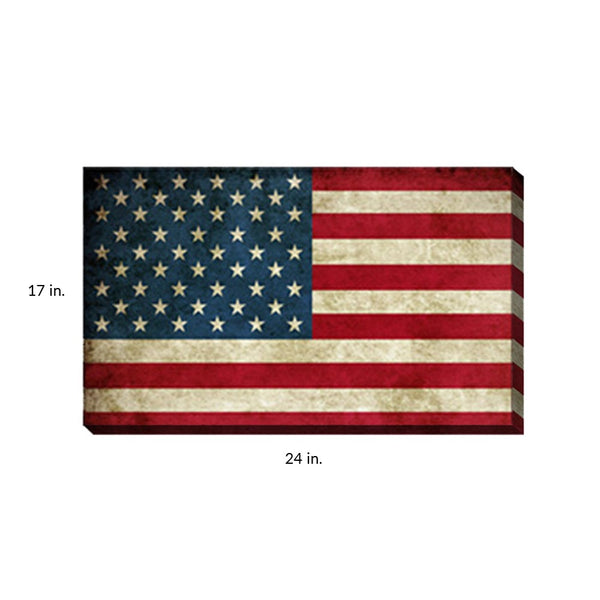 USA Flag Canvas Print Wall Art  2 Piece Set