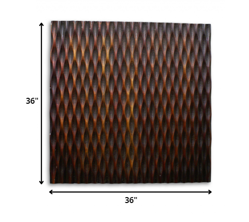 1 x 36 x 36 Brown Metallic Ridge - Wall Art