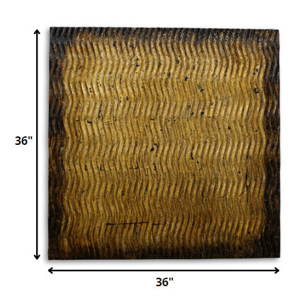 1 x 36 x 36 Bronze Metallic Ridge - Wall Art