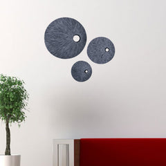 16" Contemporary Grey Round Wall Art