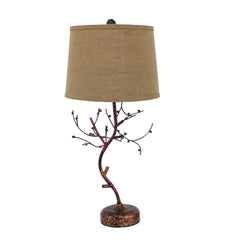 13 x 15 x 31 Bronze Vintage Metal With Elegant Tree Base - Table Lamp