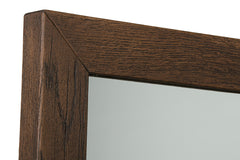 35' Dark Aged Oak Wood and Glass Mirror