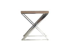 Modern Ash and Steel End Table