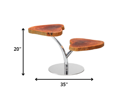 20' Live Edge Wood and Steel End Table