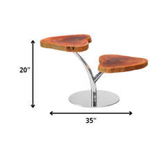 20' Live Edge Wood and Steel End Table