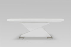 30' White MDF and Steel Dining Table