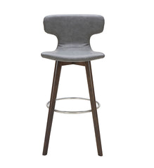 41' Dark Grey Eco Leather  Steel  and Wood Bar Stool