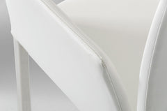 33' White Leatherette and Steel Dining Chair
