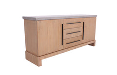 34' Concrete and Solid Acacia Wood Buffet