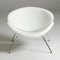 28' White Leatherette Accent Chair