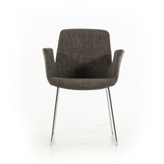 33' Grey Fabric  Polyester  and Metal Dining Chair