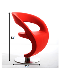 32' Orange Fabric  Polyester  and Wool Lounge Chair