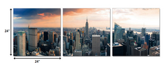 24' Multicolor Canvas 3 Horizontal Panels NYC Photo