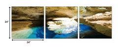 24' Canvas 3 Panels Blue Grotto Color Photo