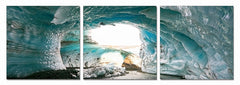 24' Multicolor Canvas 3 Horizontal Panels Ice Cave Photo