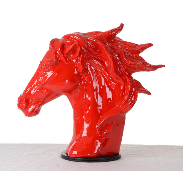 11' Red Polyresin Horse Head Sculpture