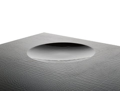 14.5' Black Crocodile Lacquer Coffee Table  with 2 Drawers