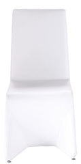 Set of Two White Contemporary Faux Leather Dining Chairs