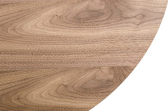 11' Walnut Veneer and Black Metal Coffee Table