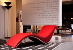 21' Red Faux Leather Leisure Lounge with a Metal Frame