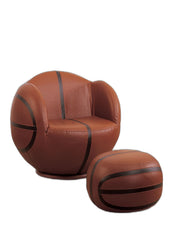 All Star 2Pc Pack Chair & Ottoman, Basketball