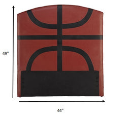 Twin Headboard Only, Basketball - Pu, Wood, Plywood, Fr Foa Basketball