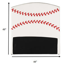 Twin Headboard Only, Baseball - Pu, Wood, Plywood, Fr Foa Baseball