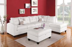 38" X 26" X 18" White Bonded Leather Match Ottoman With Storage