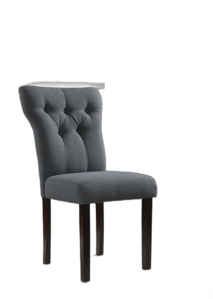 26' X 21' X 39' 2pc Gray Linen And Walnut Side Chair