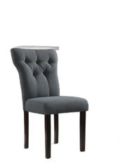 26' X 21' X 39' 2pc Gray Linen And Walnut Side Chair