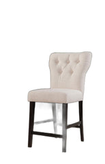 26' X 21' X 41' 2pc Beige Linen And Walnut Counter Height Chair