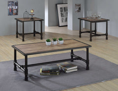 End Table, Rustic Oak & Black - Particle Board, Melamine  Rustic Oak & Black