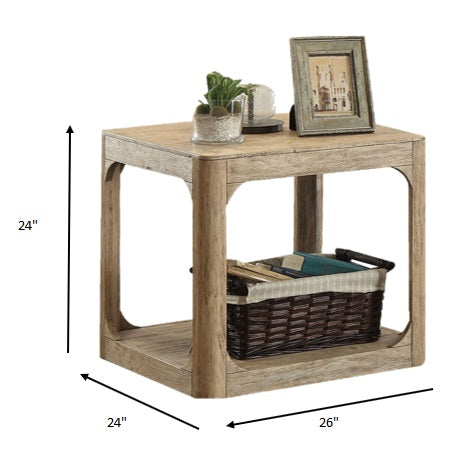 26' X 24' X 24' Cherry And Black End Table