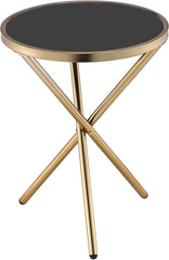 Glamorous Black and Gold Glass Top Side Table
