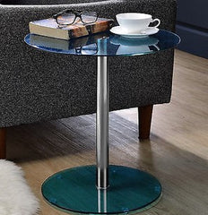 Blue Glass Double Sphere Side Table
