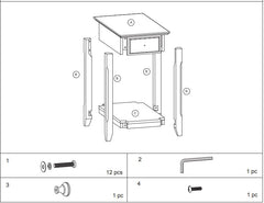 Cutie Compact Walnut Finish Single Drawer End Table